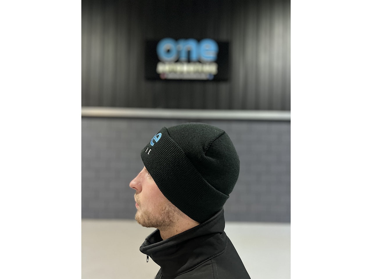 One Automotive Cuffed Beanie – Black