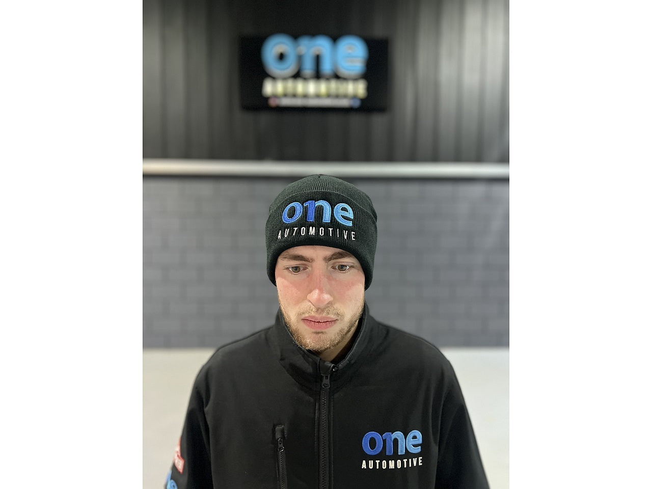 One Automotive Cuffed Beanie – Black